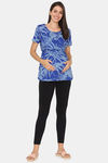 Coucou Maternity Knit Top - Bright Cobalt — thumbnail 4